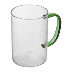 CM™ Pahar din sticlă cu mâner colorat, 250 ml