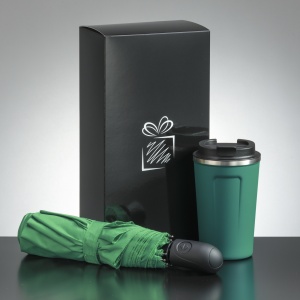 Co™ SET CĂLĂTOR: Cana termică NORDIC 350 ml și UMBRELĂ AUTOMATĂ COMPLETĂ
