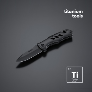 CO Optima cuțit de salvare din oțel cu acoperire de titan mini