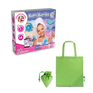 hi!™ Bath Bombs Kit V Joc educațional furnizat cu o pungă de cadou pliabilă 190T