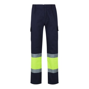 hi!™ VL POSEIDON Pantaloni din twill bicolor cu buzunare multiple (210 g/m²), din bumbac (20%) și poliester (80%)