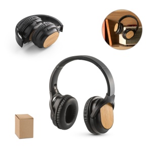 HI GOULD. Foldable wireless headphones with 4h battery life in bamboo and ABS