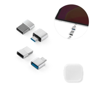 HI MINSKY. Set de 2 adaptoare USB-A / USB-C din aluminiu