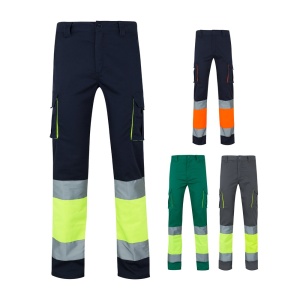 HI VL ZEUS LARGE. Pantaloni elastici cu buzunare multiple, în două tonuri (240 g/m²), din bumbac (46%), EME (38%) și poliester (16%)