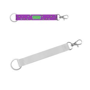 HI WALSALL. Lanyard scurt pentru imprimare prin sublimare, fabricat din poliester reciclat (100% rPET) cu inel standard și clemă tip carabină