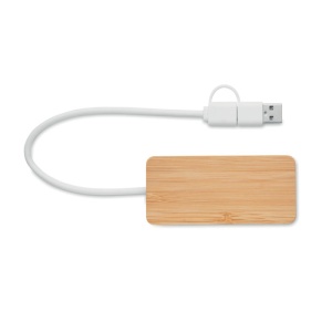 HUBBAM - Hub USB cu 3 porturi din bambus - Img 3