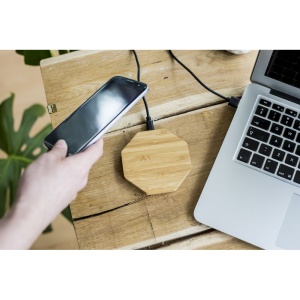 Încărcător wireless din bambus 5W | Matilda - Img 2
