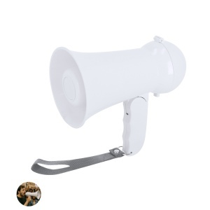 MAK Noloen - Megaphone Foldable. Recording Function and Siren. 4 Batteries AA Not Included - Img 1
