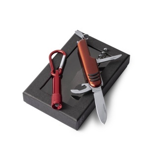 MAK Sufli - Set Aluminium/ Stainless Steel Torch 1 Led. Pocket Knife 7 Functions. Button Batteries Included - Img 7
