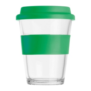 MC Pahar din sticlă cu manșon și capac, 300 ml