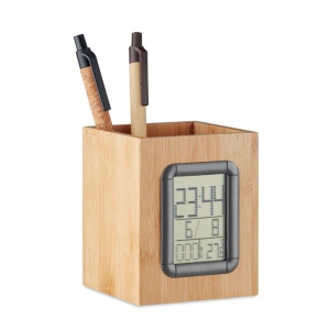MO MANILA - Bamboo pen holder and LCD clock - Img 3