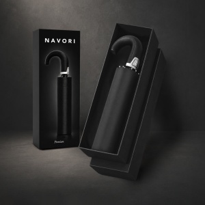 Navori - Material spongee pentru umbrelă 190T. Spire din fibră de sticlă 23". Deschidere și închidere automată. Rezistent la vânt. Husă spongee.