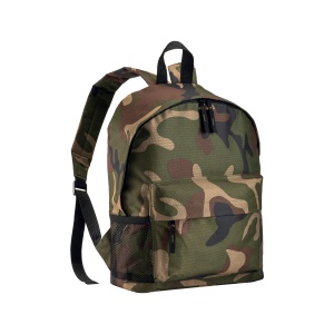ON™ 600D polyester 3-pocket camouflage backpack (one mesh side pocket). Adjustable shoulder