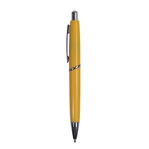 ON™ ABS plastic snap pen with coloured barrel and metal clip, jumbo refill