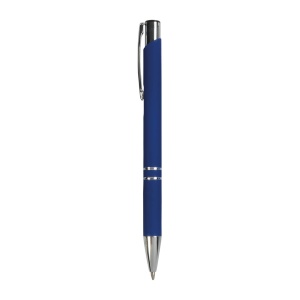 ON™ Aluminium snap pen with rubberised grip with 2 chrome trim rings