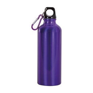 ON™ Aluminium water bottle (500 ml) with plastic lid and snap hook (22 cm tall)