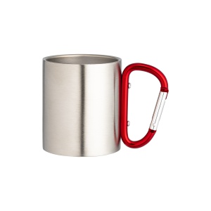 ON™ Steel mug with aluminum carabiner handle, 200 ml