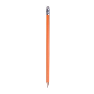 ON™ Wooden pencil with graphite lead, cylindrical cross-section and white rubber, sharpened