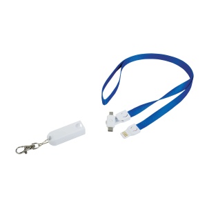 ON™ Lanyard with snap hook, with charging cable function with Micro-USB/Lightning/USB type C/U
