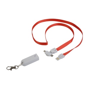 ON™ Lanyard with snap hook, with charging cable function with Micro-USB/Lightning/USB type C/U