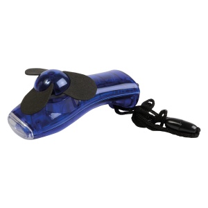 ON™ Mini pocket fan with built-in 2-LED torch light (AA batteries not included)