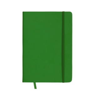 ON™ PU notebook with coloured elastic, ruled sheets (80 pages), ivory colour, satin bookmark