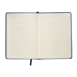 ON™ PU notebook with coloured elastic, ruled sheets (80 pages), ivory colour, satin bookmark