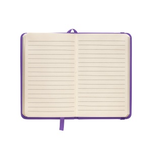 ON™ PU notebook with coloured elastic, ruled sheets (80 pages), satin bookmark
