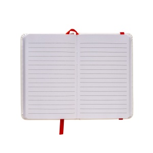 ON™ PU notebook with coloured elastic, ruled sheets (80 pages), satin bookmark