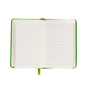 ON™ PVC notebook with coloured elastic, ruled sheets (80 pages), satin bookmark