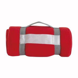 ON™ Fleece blanket 190 gr, rolled with customisable nylon straps