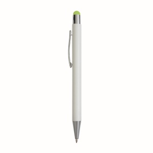 ON™ Aluminum push button ball pen with colored touch screen and laser engraved logo