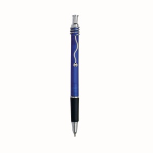 ON™ Snap pen with frosted barrel, metal wavy clip and rubberised grip
