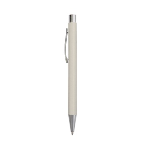 ON™ Recycled paper snap pen, chrome-plated details and metal clip