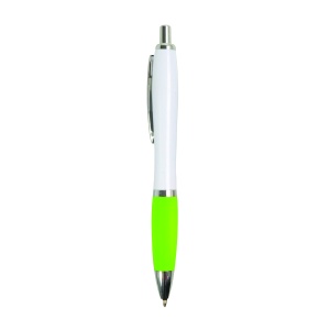 ON™ ABS plastic snap pen with white barrel, Italian flag-coloured grip and metal clip