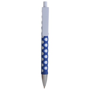 ON™ Plastic snap pen with white barrel, clip and button
