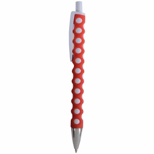 ON™ Plastic snap pen with white barrel, clip and button