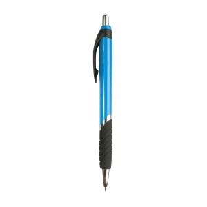 ON™ Plastic snap pen with coloured barrel, rubberised grip and chromed details