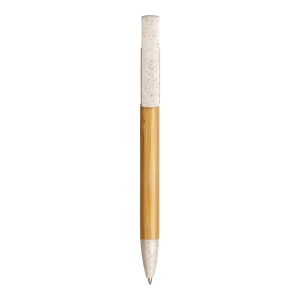 ON™ Bamboo and wheat straw twist pen with mobile phone stand