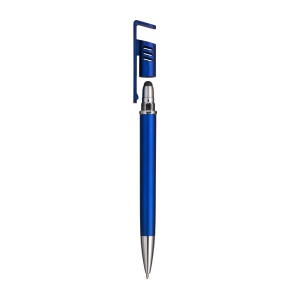 ON™ Plastic twist pen with metallic barrel, mobile phone holder and rubber touch
