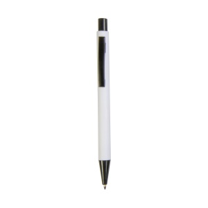 ON™ Plastic push botton pen with rubber and metal clip