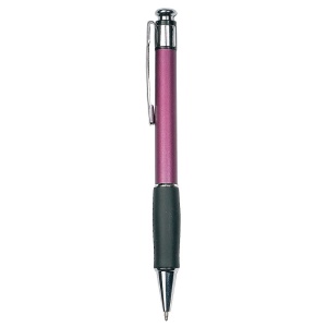 ON™ Plastic snap pen with metal clip and rubberised grip