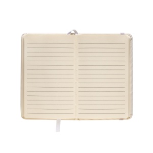 ON™ PU notebook with coloured elastic, ruled sheets (80 pages), satin bookmark