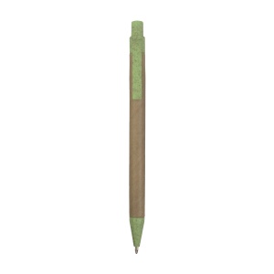 ON™ Push button ball pen with recycled carton barrel and wheat-straw (50%) and PP (50%)