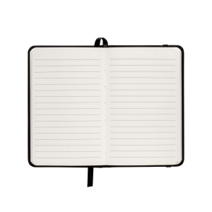 ON™ PVC notebook with coloured elastic, ruled sheets (80 pages), satin bookmark