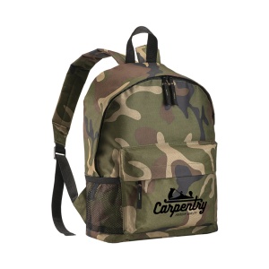 ON™ 600D polyester 3-pocket camouflage backpack (one mesh side pocket). Adjustable shoulder