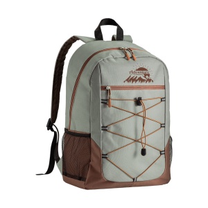 ON™ 600D polyester 4-pocket backpack (two mesh side pockets). Padded straps and back