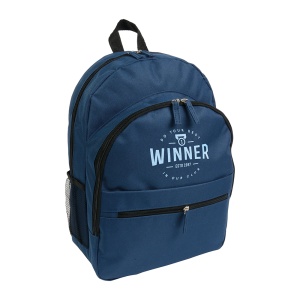 ON™ 600D polyester 6-pocket backpack (two mesh side pockets). Front pocket with velcro