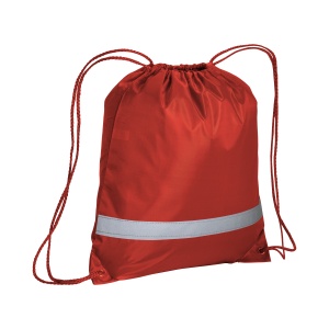 ON™ 210T polyester backpack with reflective strip, drawstring closure and reinforced corners