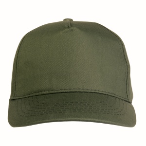 ON™ Cotton 5-panel cap with 2 mm-thick visor, embroidered eyelets and adjustable velcro strap